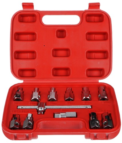 Oil Drain Plug Tool Kit MECHANIC OIL DRAIN SET 12, Hex + Square, 12pcs