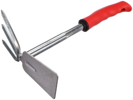 Garden hoe with cultivator, length 290 mm, ergonomic handle