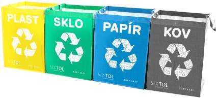 Waste Sorting Bags SORT EASY 4 METAL, 30x30x40cm, 4x36l, 4pcs