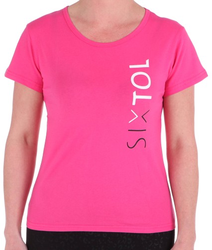 Women's T-shirt T-SHIRT, pink, size S, 100% cotton