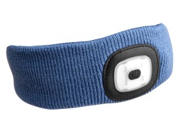 Headband with headlamp 180lm, rechargeable, USB, universal size, cotton/PE, blue