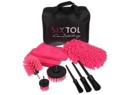 Multifunctional Car Cleaning and Washing Tool Kit CAR DETAILING PINK 9, 9pcs