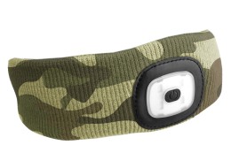 Headband with headlamp 180lm, rechargeable, USB, universal size, cotton/PE, camouflage