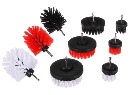 Set of drill brushes for car cleaning CAR DETAILING DRILL BRUSH 9, 9 pcs