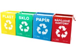Bags for sorted waste SORT EASY 4 CARTON, 30x30x40 cm, 4x36 l, 4 pcs