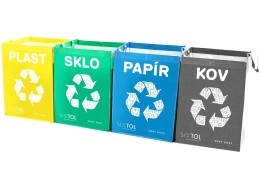 Bags for sorted waste SORT EASY 4 METAL, 30x30x40 cm, 4x36 l, 4 pcs