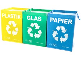 Sorted waste bags SORT EASY 3 BASIC DE, 30x30x40 cm, 3 x 36 l, 3 pcs