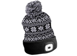 Beanie Hat with headlamp 180lm, rechargeable, USB, universal size, cotton/PE, winter black