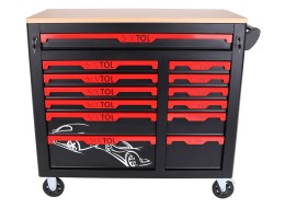 Tool trolley with tools MECHANIC TROLLEY TITAN 1559, 13 drawers, 1559 pcs of tools
